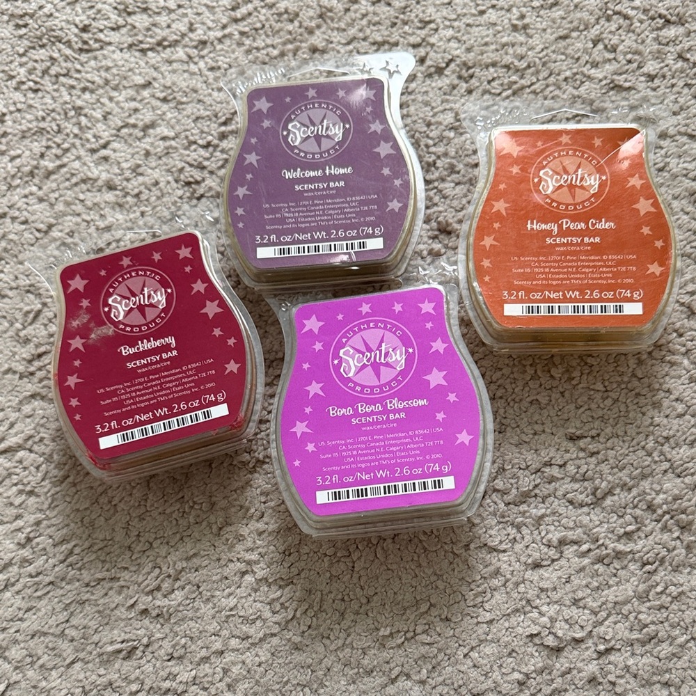 Scentsy Wax Bars Set - Purple, Orange, Red, Pink